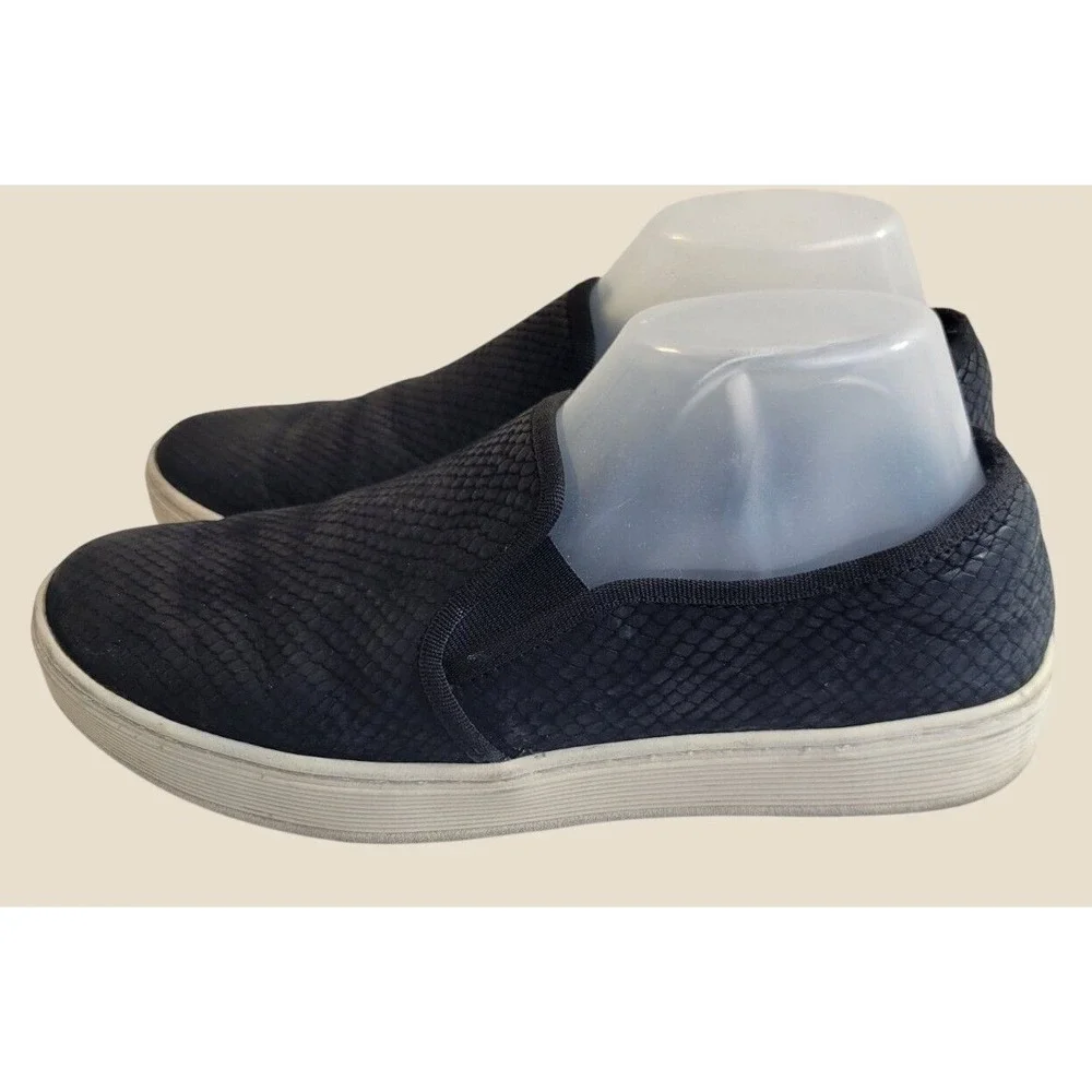 Sofft Somers Slip On Sneakers Black Snakeskin Look Leather Shoes Women 9.5M